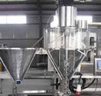Vertical Auger Filler system uses scale feedback to monitor the filler and correct any inaccuracy